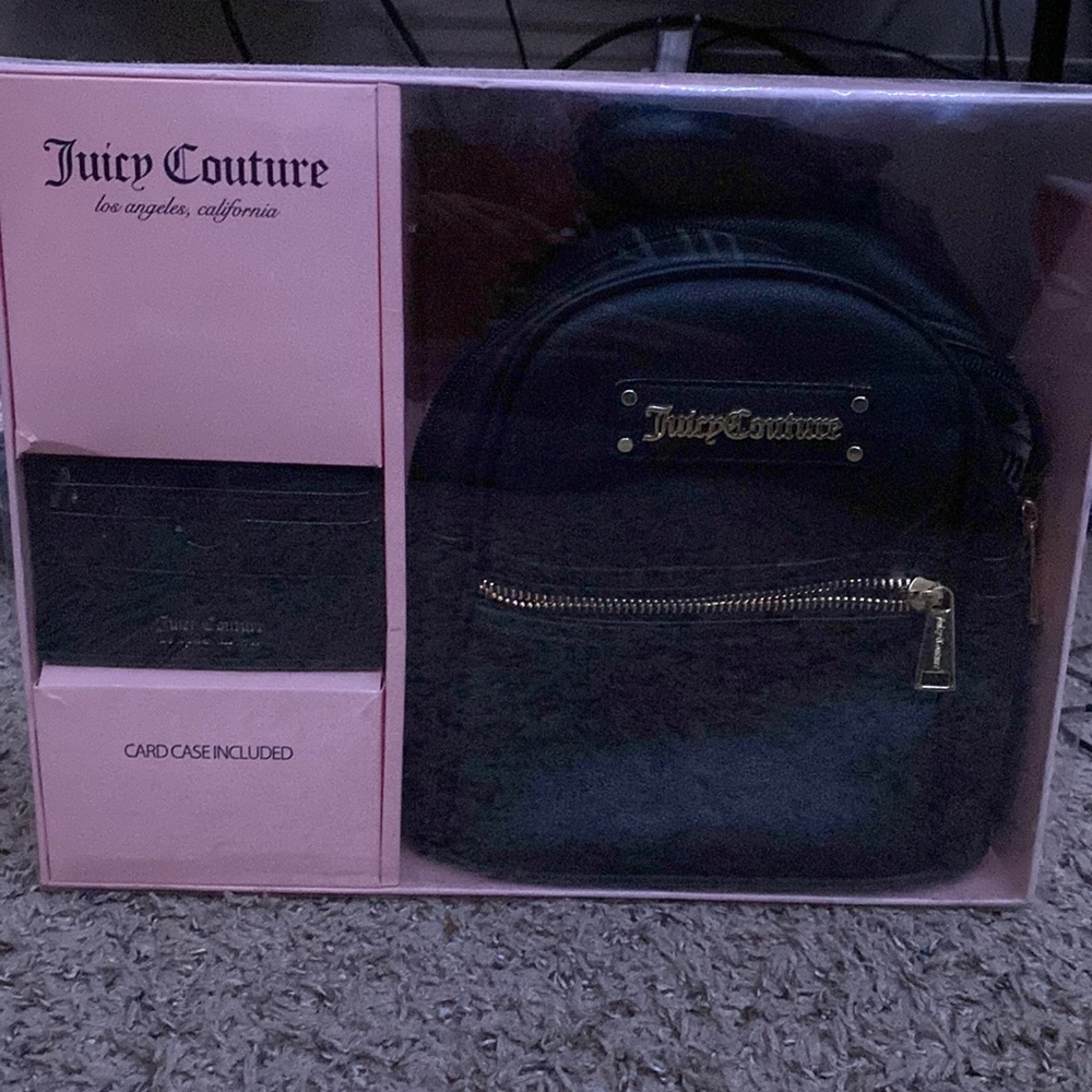 Juicy couture mini backpack with card case included
